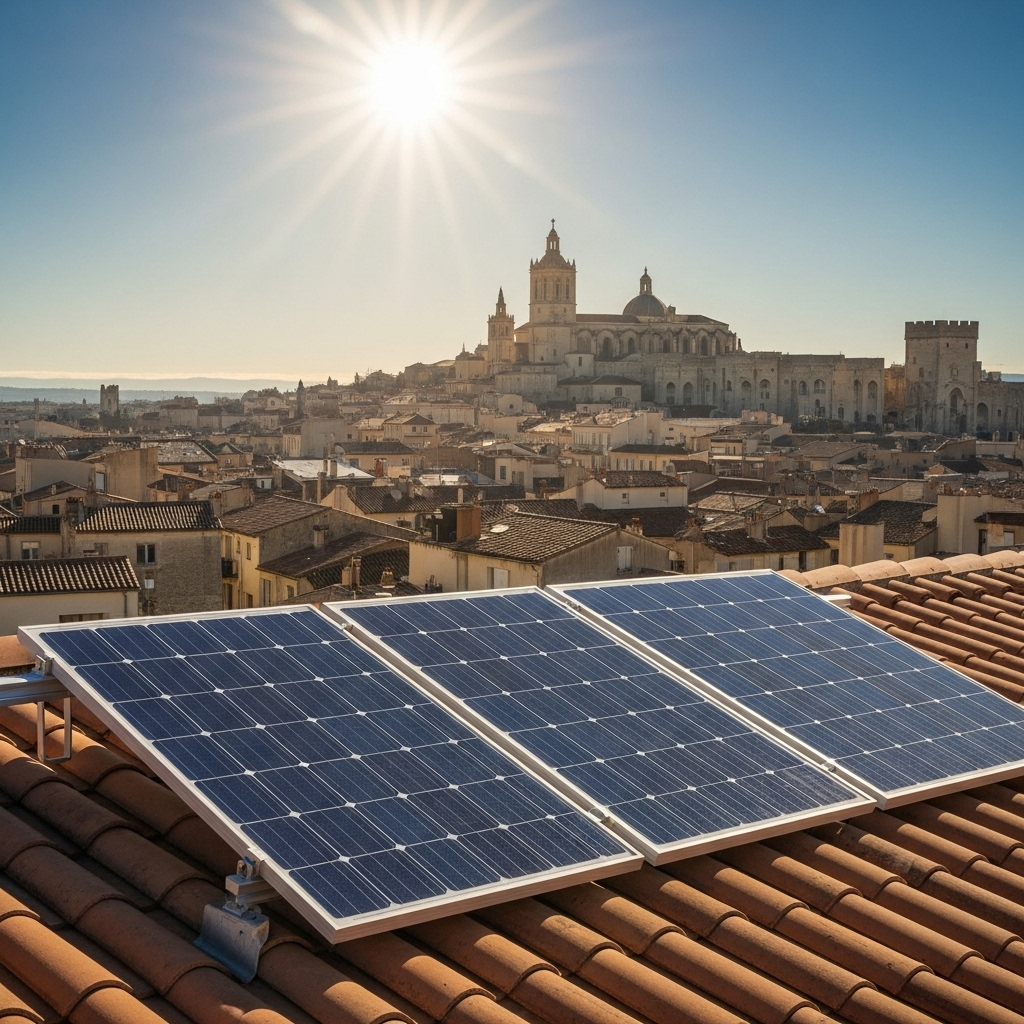 Panneaux solaires sur toit